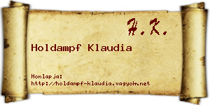 Holdampf Klaudia névjegykártya